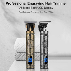 Electric Clippers LCD Digital Display Home Hair Trimmer, Gold