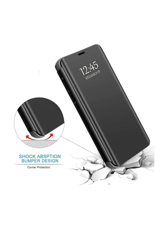 Samsung Galaxy S8 View Mirror Mobile Phone Flip Case Cover, Black