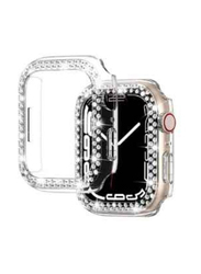 Diamond Frame Guard Shockproof Case Cover for Apple Watch 45mm, Clear