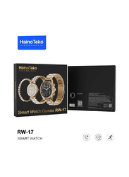 Haino Teko Germany RW-17 Bluetooth HD Calling Smartwatch Combo, Gold