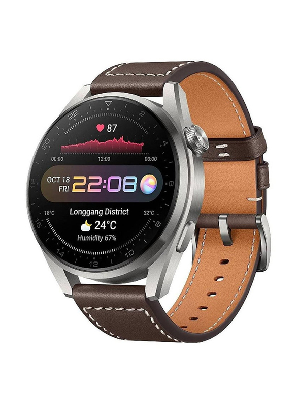 Replacement Leather Strap for Huawei Watch 3/Huawei Watch 3 Pro, Brown