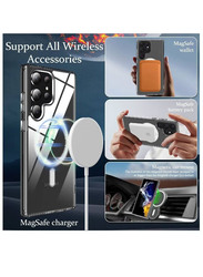 Samsung Galaxy S23 Ultra Protective Shockproof Magsafe Magnetic Mobile Phone Case Cover, Clear