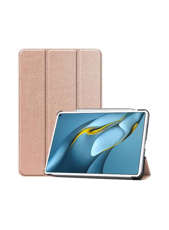 Huawei MatePad Pro 10.8 2021 Protective Stand Slim Lightweight Folio Hard Shell Back Tablet Case Cover, Rose Gold