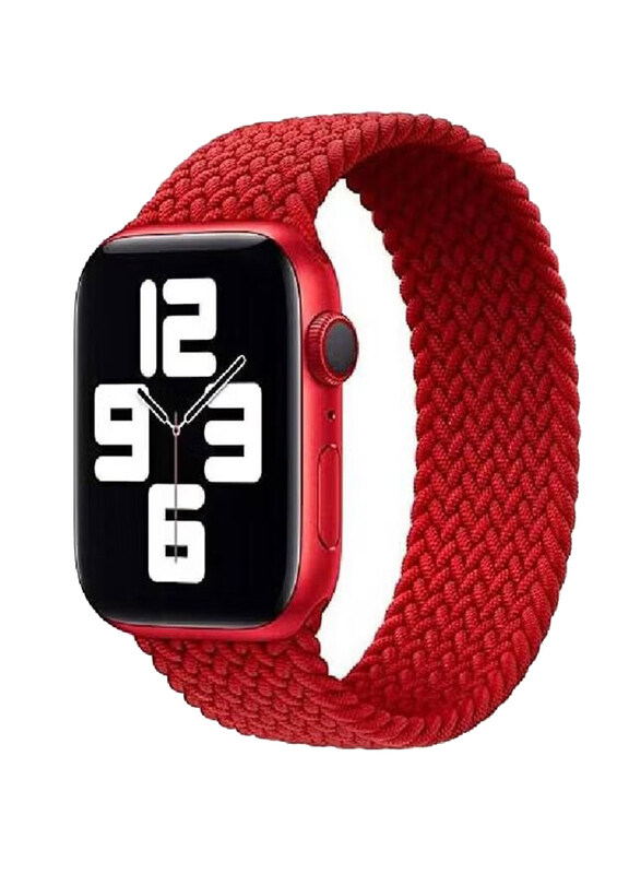 

Generic Braided Solo Loop Watch Band for Apple Watch Series 7 45mm, Red