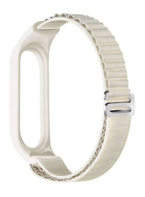 New Nylon Sport Loop Wristband Bracelet for Xiaomi Mi Band 7, White