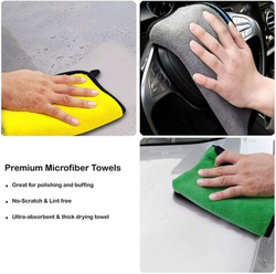 3-Piece Multipurpose Microfiber Cleaning & Drying Car Microfiber Towel, Multicolour