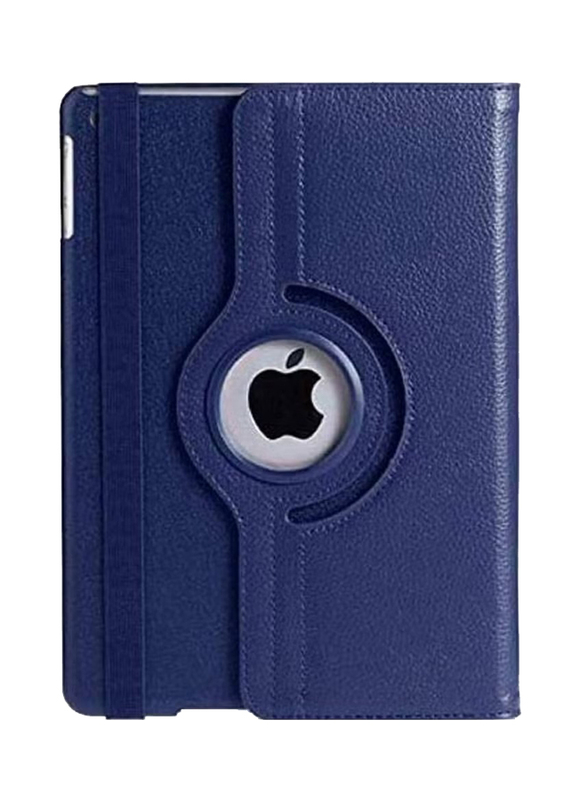 Apple iPad 10.2/10.5 Inch Leather 360 Degree Rotating Stand Folio Tablet Phone Flip Case Cover, Blue