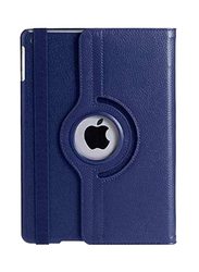 Apple iPad 10.2/10.5 Inch Leather 360 Degree Rotating Stand Folio Tablet Phone Flip Case Cover, Blue