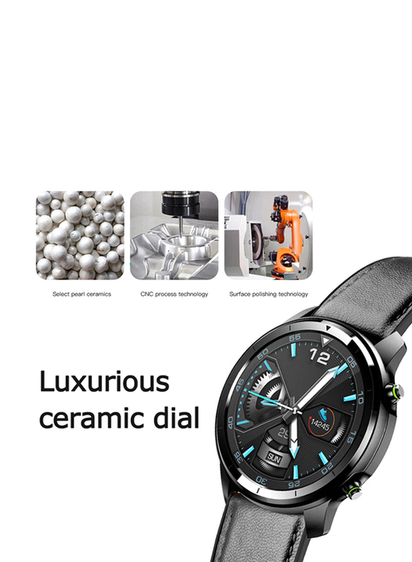 1.3-inch Bluetooth Smartwatch, 4.2 Waterproof, Multi-Sports Mode, Fitness, Black