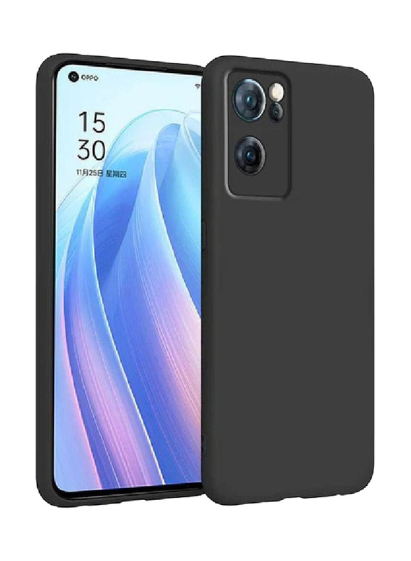 Oppo Reno 7 5G Protective Soft Silicone Bumper Back Mobile Phone Case Cover, Black