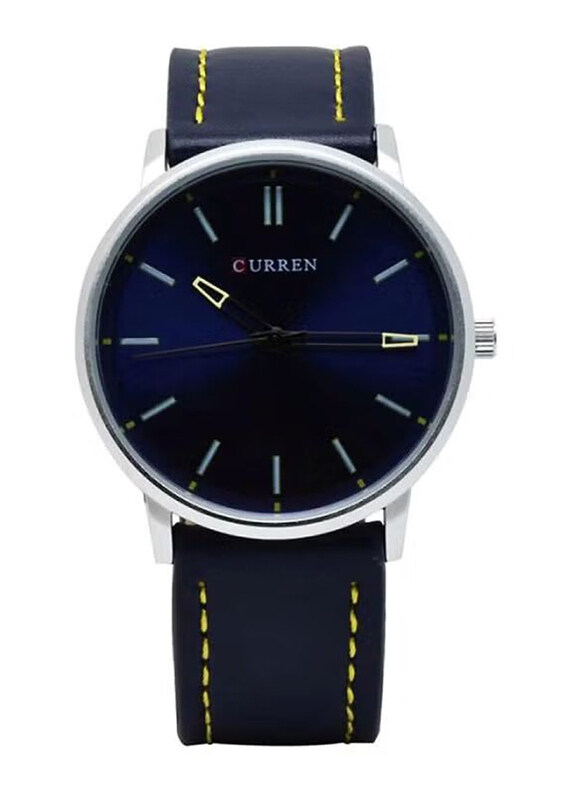 

Curren Analog Watch for Men with Leather Band, Water Resistant, 8233, Blue