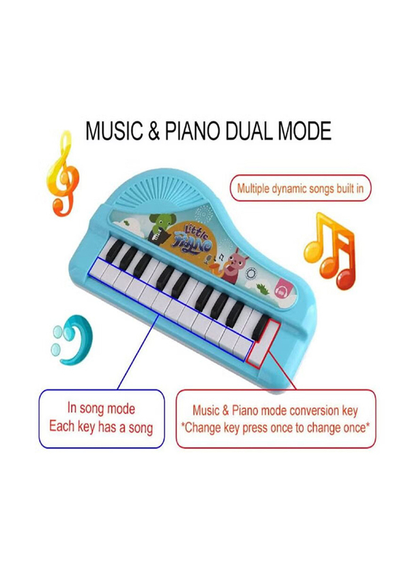 22 Keys Electric Mini Musical Piano, Ages 3+, Blue