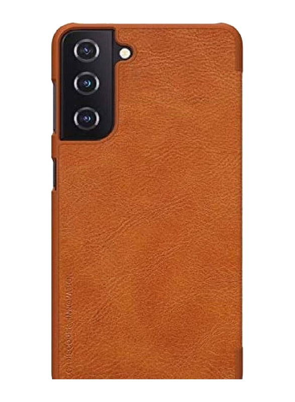 Nillkin Samsung Galaxy S21 Qin Leather Mobile Phone Flip Case Cover, Brown