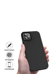 Apple iPhone 12 Silicone Slim Soft Protective Mobile Phone Case Cover, Black