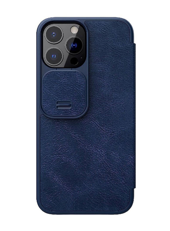 Nillkin Apple iPhone 13 Pro Max 6.7-inch Protective Qin Leather Flip Mobile Phone Case Cover, Blue