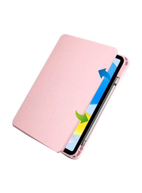 Apple iPad 10th Gen 10.9inch 2022 360 Rotating Stand Smart Hard PC Back Shell Slim Mobile Phone Case Cover, Pink