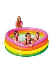 Intex 4 Ring Lightweight Portable Inflatable Swimming Pool, Multicolour