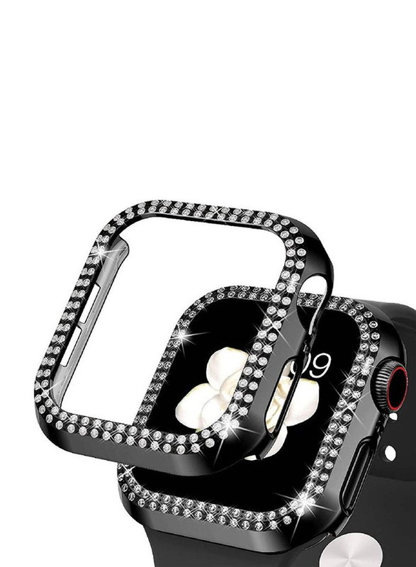 Diamond Guard Shockproof Frame Watch Cover for Apple Watch 41mm, Black
