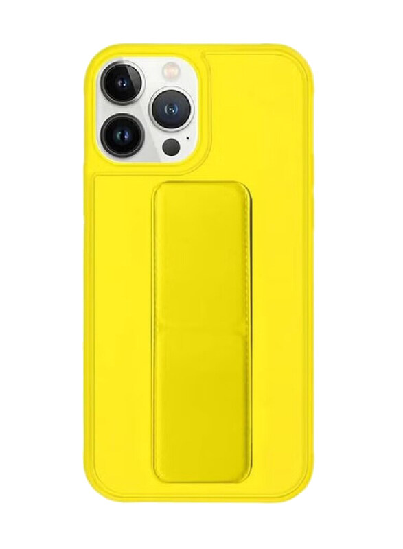 

Generic Apple iPhone 14 Pro Max Hand Grip Foldable Magnetic Kickstand Mobile Phone Case Cover, Yellow