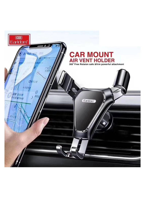 Earldom 360 Degree Free Rotation Car Air Vent Holder, Black