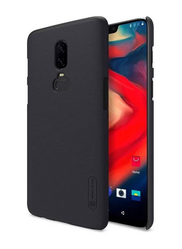 Nillkin OnePlus 6 Super Frosted Shield Hard PC Mobile Phone Back Case Cover, Black