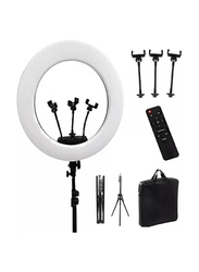 Universal 21-inch Selfie LED Photography Video Lighting Studio Ring Light, White/Black