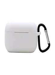 Protective Skin Case Cover with Keychain and Lock for Apple AirPods 3, White