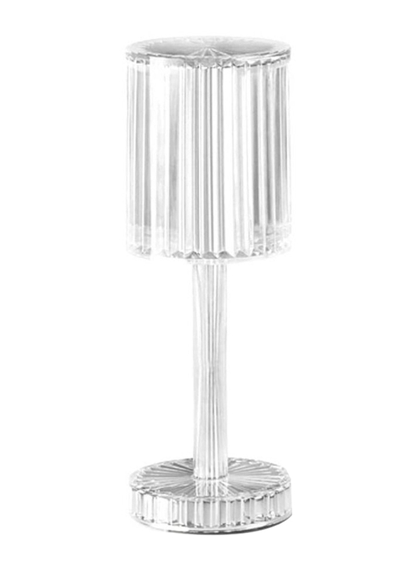 XiuWoo Modern Crystal Table Lamp, White