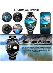 Stainless Steel Fitness IP67 Waterproof Activity Tracker with Heart Rate/Sleep Monitor Pedometer Smartwatch, Black