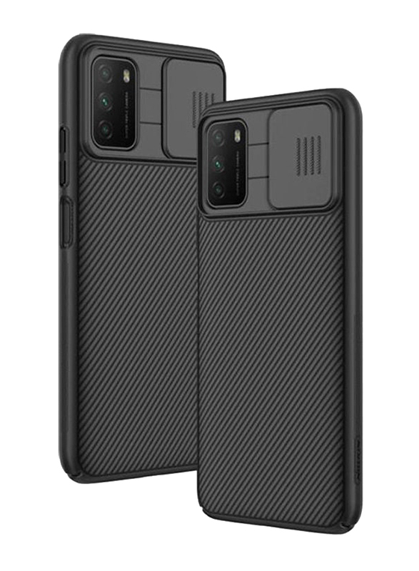 Nillkin Xiaomi Poco M3 Hybrid TPU Bumper Back Slide Camera Lens Mobile Phone Case Cover, Black