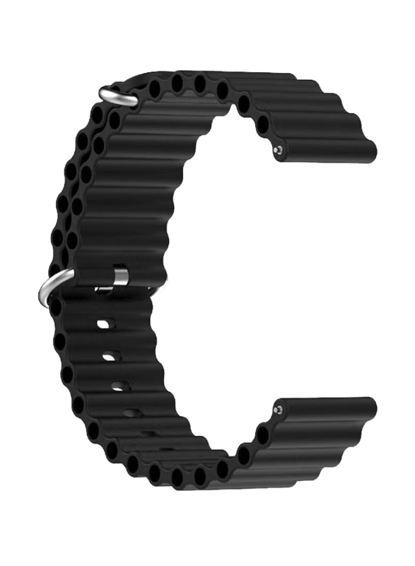 Ics Quick Release Silicone Band with Metal Buckle for Huawei Watch GT2/ GT2 Pro, Black