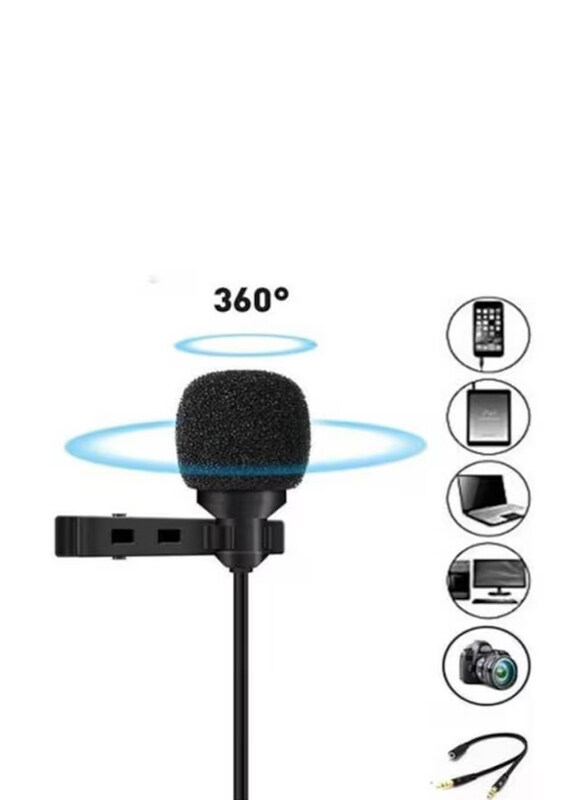 Professional Lavalier Microphone Lightning Port, Black