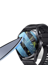 2-Piece Tempered Glass Screen Protector for Huawei Watch GT3 Pro 46 mm, Clear/Black