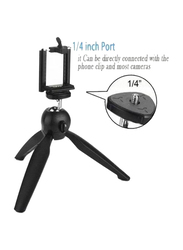 Universal Adjustable Plastic Mini Phone Holder Tripod, Black