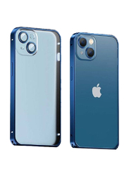 Apple iPhone 13 2 in 1 Camera Protection Anti-Drop Matte Translucent Shell Aluminum Alloy Frame Anti-Fall Case Cover, Clear