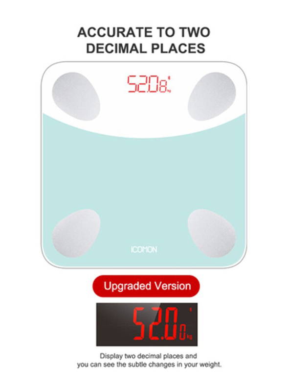 Bluetooth Body Fat Scale Digital Weight Scale, FG265RB, White