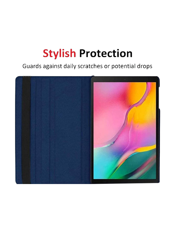 Samsung Galaxy Tab S6 Lite Leather Tablet Flip Case Cover with 360 Degree Rotating Stand, Blue