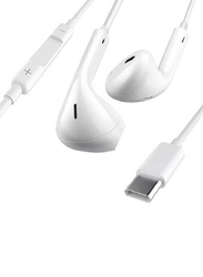 Wired Type-C USB In-Ear Earphones With Microphone, White