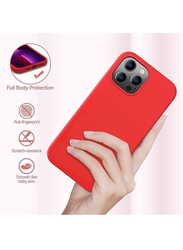 Apple iPhone 12 Pro Liquid Silicone Slim Protective Mobile Phone Back Case Cover, Red