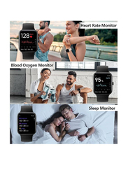 Bluetooth Smartwatch Fitness Tracker with Blood Pressure, Heart Rate Monitor, Full Touch Screen, Activity Tracker & IP68 Waterproof for Android iOS, Black