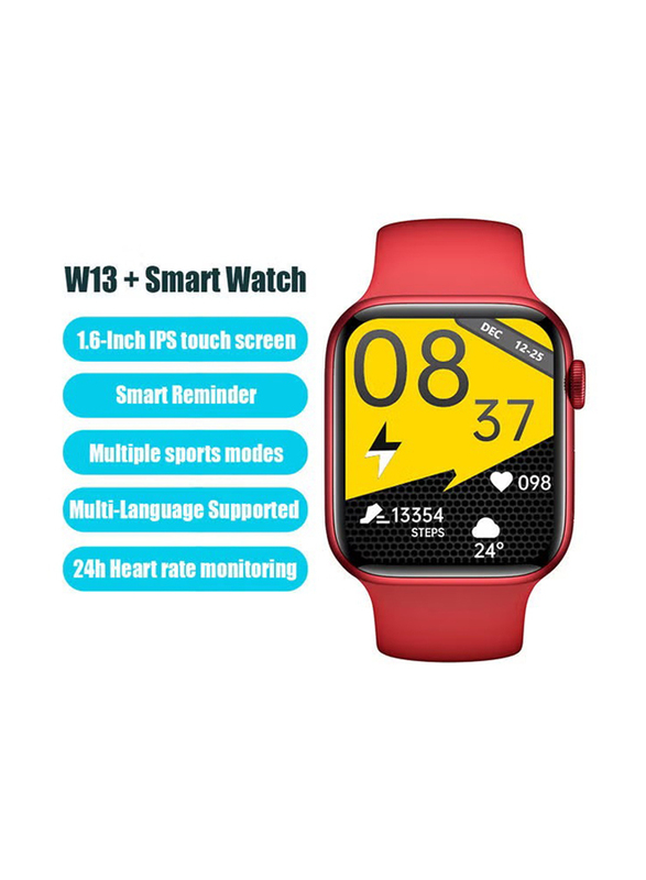 W13+ Smart Watch, Red