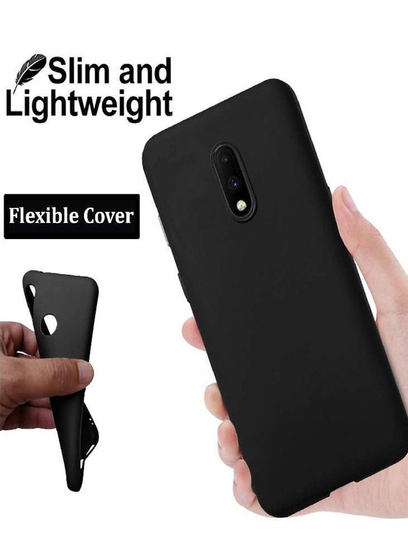 OnePlus 7 Pro Ultra-thin Silicone Full Body Protection Mobile Phone Back Case Cover, Black