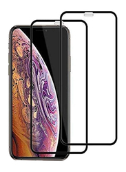 2-Piece Apple iPhone Xs 5D Glass Screen Protector, Clear/Black