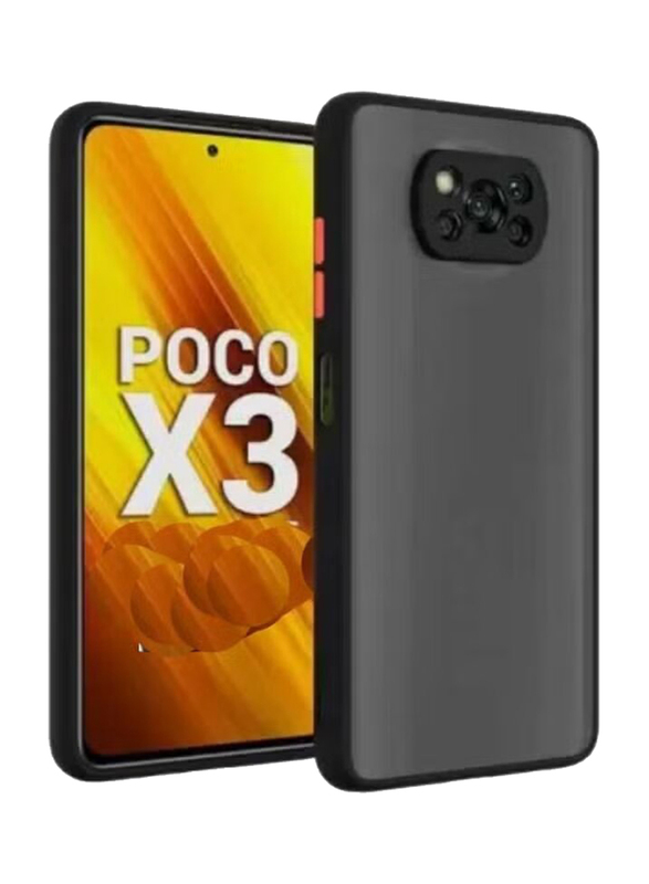 Xiaomi Poco X3 Matte Back Soft Bumper Hybrid Protective Mobile Phone Case Cover, Black