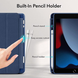 Esr Apple iPad 9/8/7 Gen 10.2-inch 2021/2020/2019 Trifold Stand Auto Sleep Wake Rebound Series Tablet Flip Case Cover with Pencil Holder, Blue