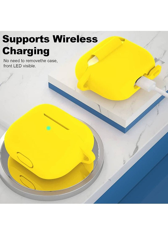 Silicone Protective Case Cover for Apple AirPods 3 3rd Generation, Yellow