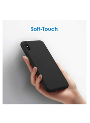 Apple iPhone X/Xs Microfiber Lining Silicone Protective Mobile Phone Case Cover, Black