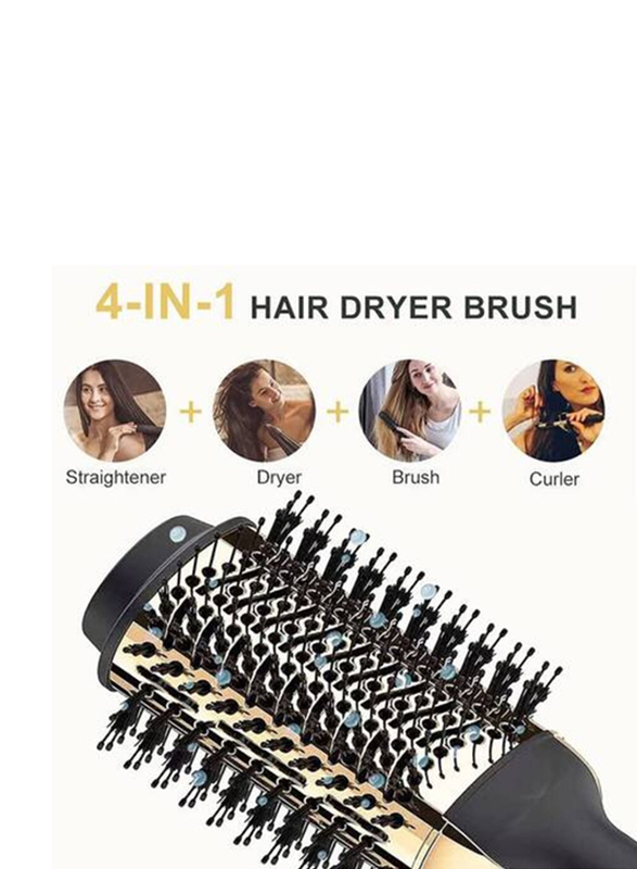 Enzo One-Step Hair Dryer & Volumizer Hot Air Brush, Black/Gold