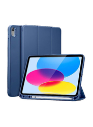 Gennext Apple iPad (10th Generation) 10.9 Inch 2022 Protective Trifold Stand Flexible Tablet Back Case Cover with Auto Sleep/Wake, Blue