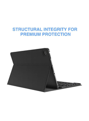 Samsung Galaxy Tab S6 Lite Protective Leather Smart Wireless BT Detachable Waterproof Magnetic Folio Stand Tablet Keyboard Case with Tempered Glass Screen Protector, Black